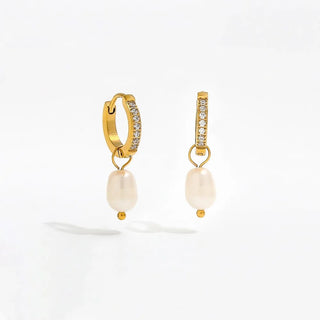 Zara 2 in 1 Pearl Earrings- 18k Gold Plated