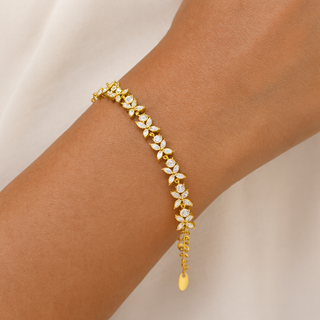 5A Zirconia Elaraa Bracelet- 18k Gold Plated