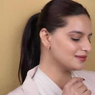 Iris Drop Charm Earrings- 18k Gold Plated