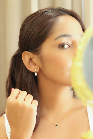 Regal Drop Charm Earrings- 18k Gold Plated