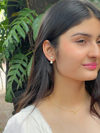 Regal Drop Charm Earrings- 18k Gold Plated