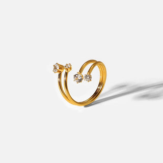 Aquila Diamond Ring- 18k Gold Plated